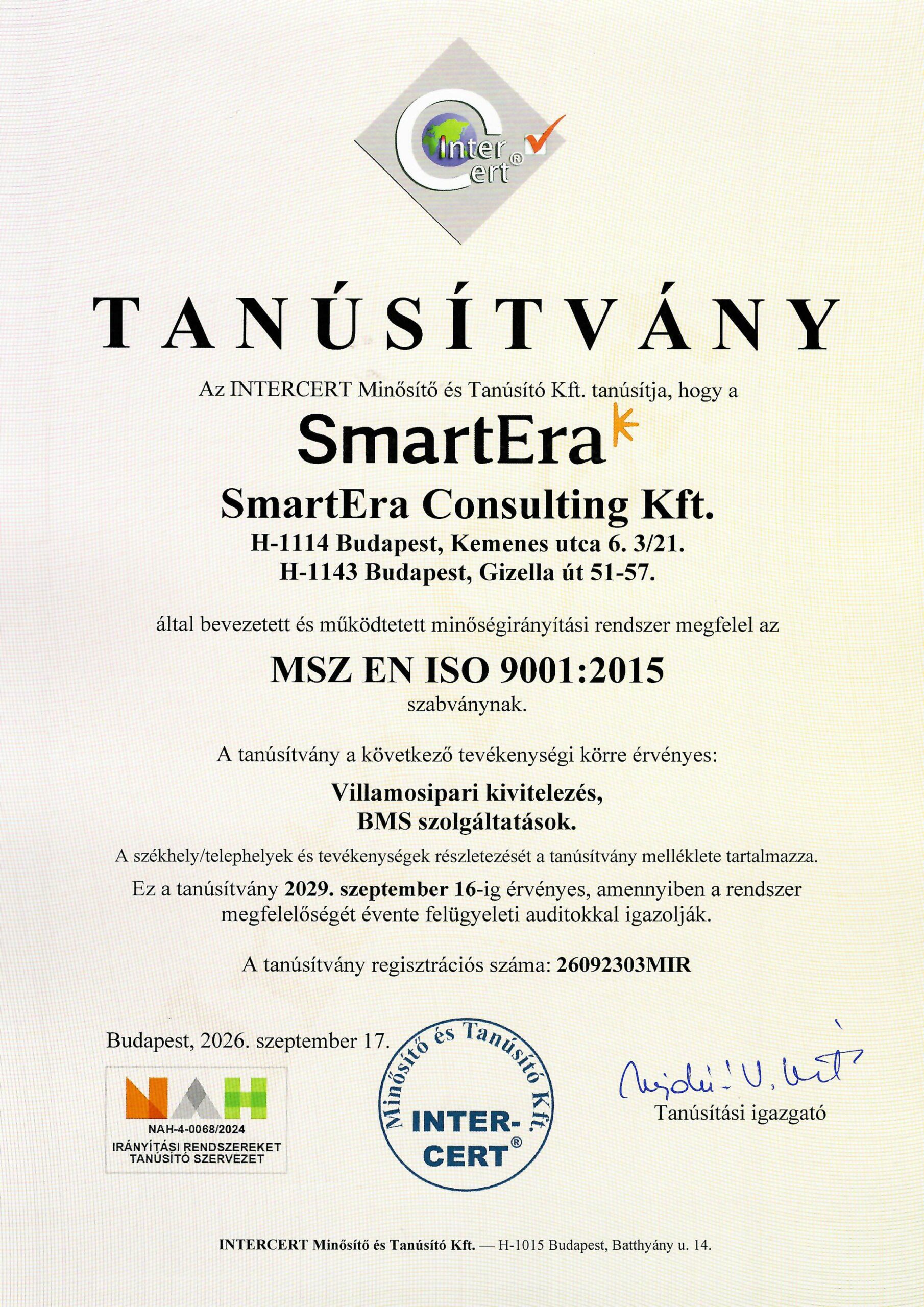 ISO 9001 minősítés